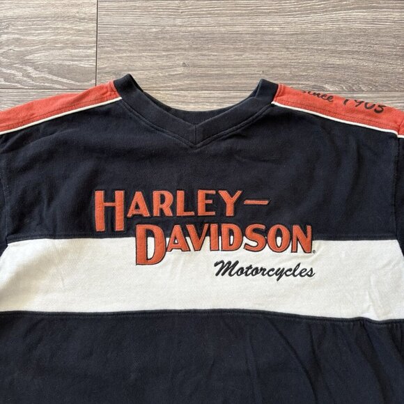Vtg Harley Davidson Mens Sweater XL Black Prestige Embroidered Double Sided HD - Picture 2 of 16